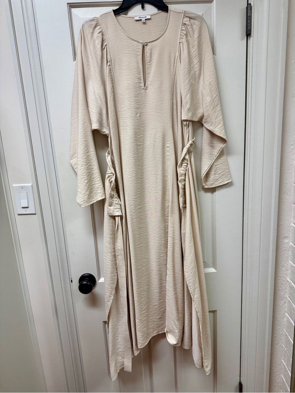 Madewell Tie-Front Paperbag Midi Dress Size L Never Worn - Picture 14 of 15
